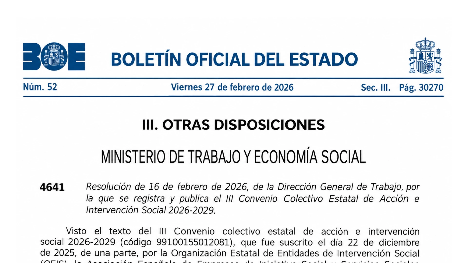 Nuevo Convenio Colectivo Estatal de Acción e Intervención Social 2026-2029