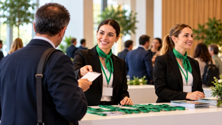 Registro en recepción del evento